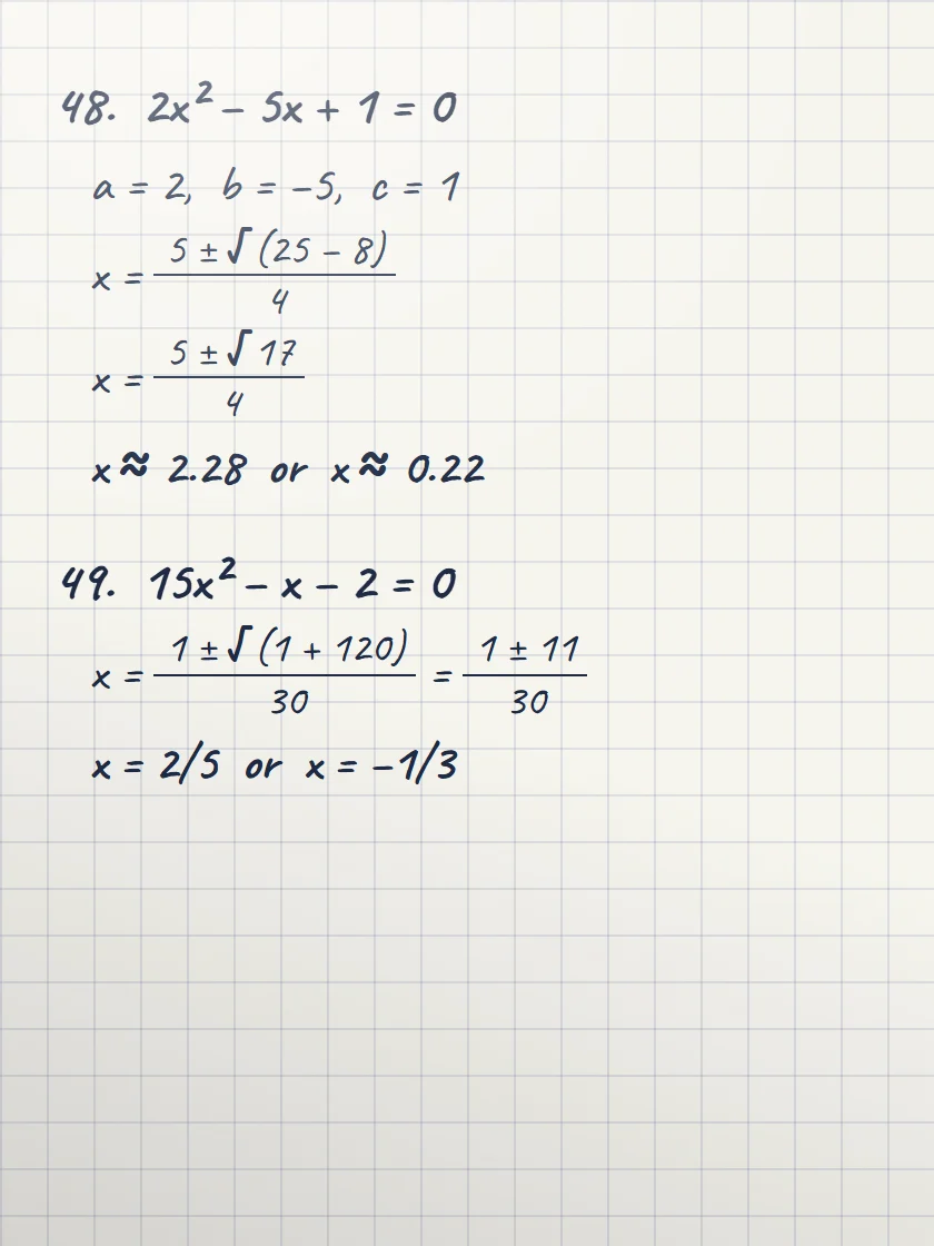 The student's photographed page